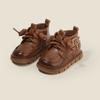Boys' Non-slip British Style Leather Boots for Baby Girls Soft-soled Toddler Shoes