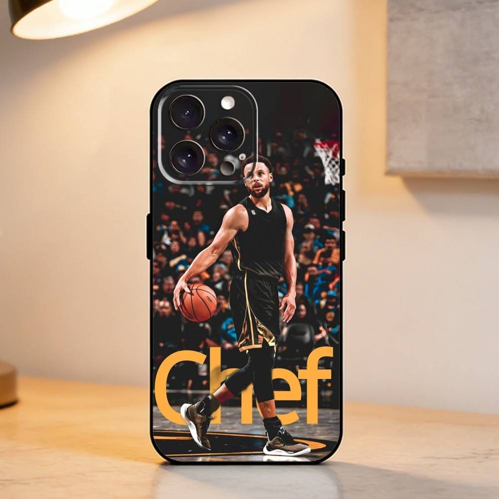 B-Basketball Star S-Stephen Curry   Phone Case For iPhone 17,16,15,14,13,12,11 Plus,Pro Max,XS,Soft Silicone Black Cover