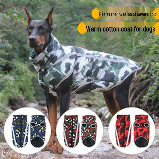 Multicolor Autumn & Winter Dog Jacket - Warm, Cold-Proof, Thickened Cotton