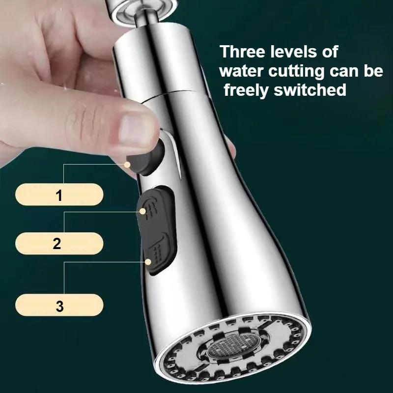 Faucet Accessories Pull Sprayer Head 3 Outlet Mode Small Outlet Multi-function Nozzle Head Removable Kitchen Accessories Tools