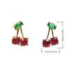 1 Pair of Early Summer New Arrival Red Cherry Stud Earrings - Charming Influencer Style Versatile Women's Fashion Ear Accessories for