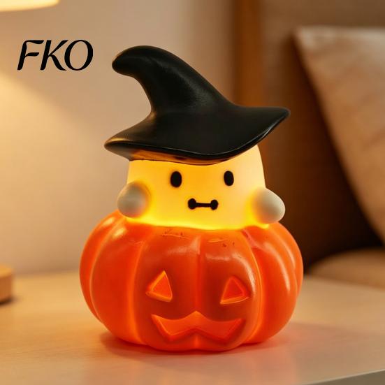Mini Night Light 1/3Pcs Halloween Pumpkin Ghost Light, Spooky LED Bedside Decorative Lamp, Battery Operated Table for Bedroom Party