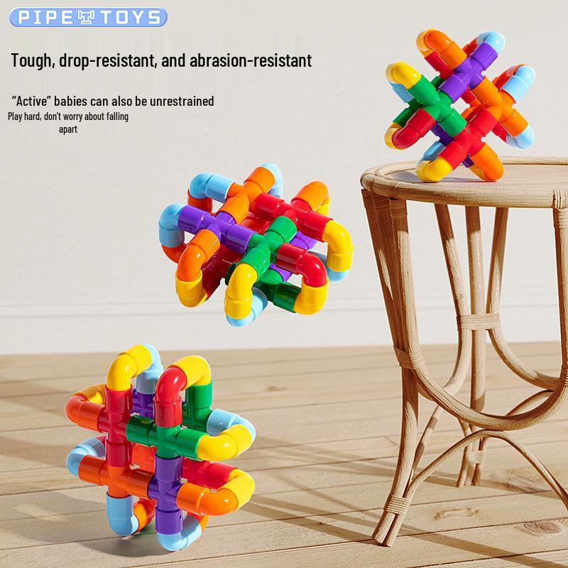 Interlocking Water Pipe Building Blocks: Early Education Puzzle Toys for Kids