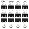 20Pcs/Lot Colorful Metal Binder Clips 15mm Paper Binding Clips Office School Supplies Stationery Home Package Bag Clamps