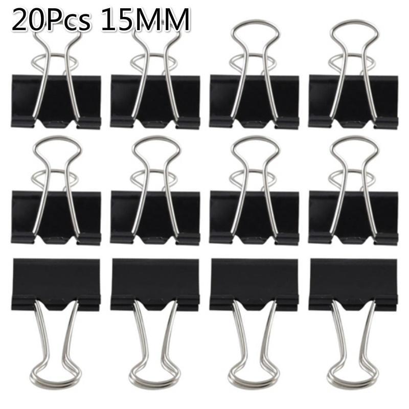 20Pcs/Lot Colorful Metal Binder Clips 15mm Paper Binding Clips Office School Supplies Stationery Home Package Bag Clamps