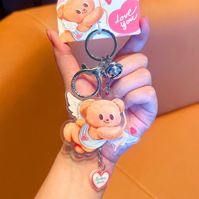 Butter Bear Donut Keychain Cute Butterbear Cartoon Doll Keychain Pendant No specifications