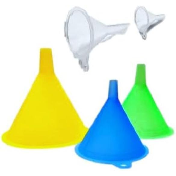 Trichter Sortiment Set mit 5 Mini, Klein bis Groß Plastiktrichter für Küche Flüssigkeit Gewürze Pulver Kosmetiklotion Ätherische Öle