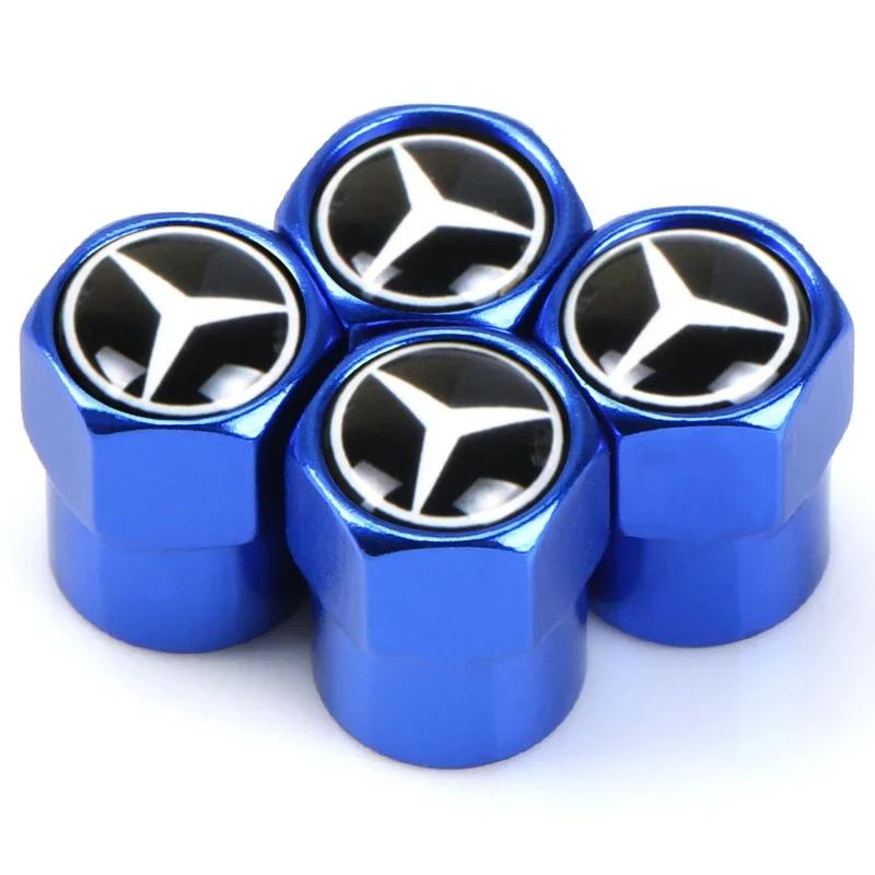 

Car Sticker For Benz 4Pcs Car Wheel Tire Air Valve Caps Stem Cover with Color Brand Logo For Mercedes benz A B R G Class GLK W21