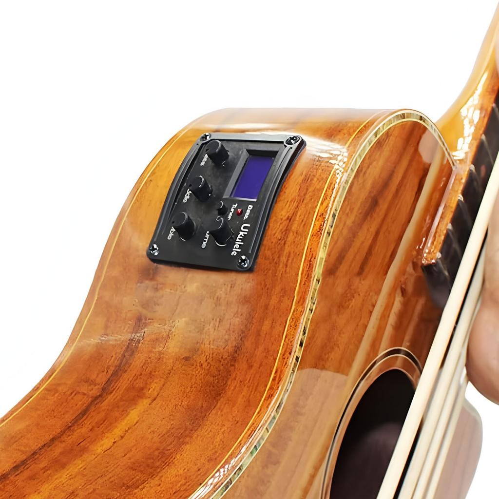 Ukulele 3-Channel Pickup EQ Mini Ukulele with LCD Screen UK Amplifier Equalizer Tuner