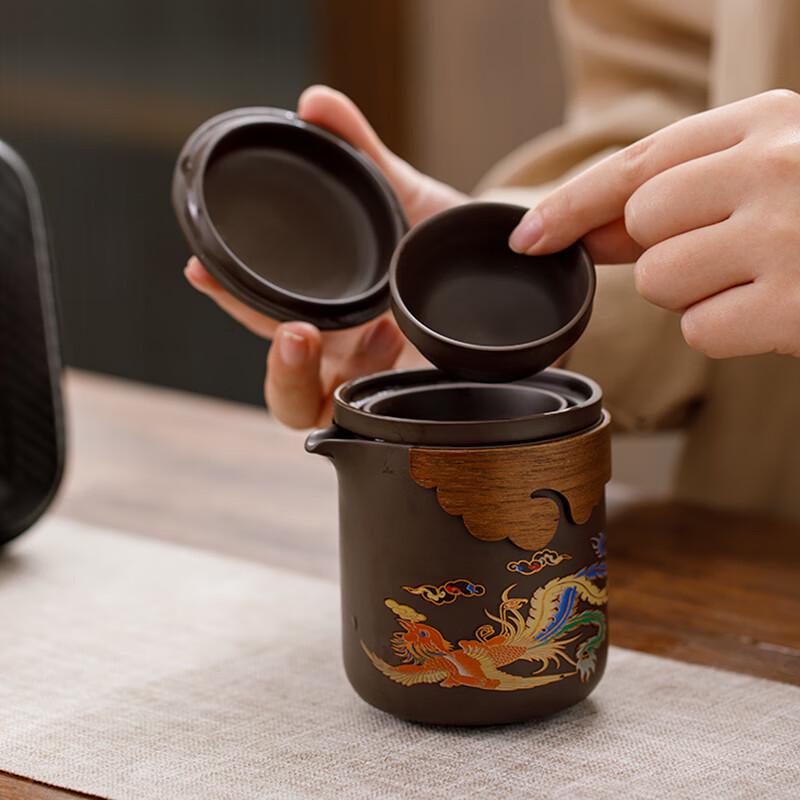 Woding Zisha Color-Changing Portable Travel Tea Set