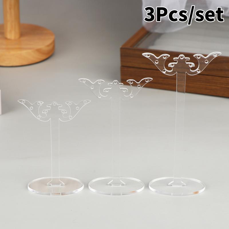 3Pcs/set Clear Acrylic Earring Display Stand Transparent Stud Dangle Earrings Display Rack For Jewelry Showcase Organizer Holder