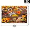 1pc 2D flat festive Thanksgiving background banner featuring pumpkins sunflowers and turkeyszyc