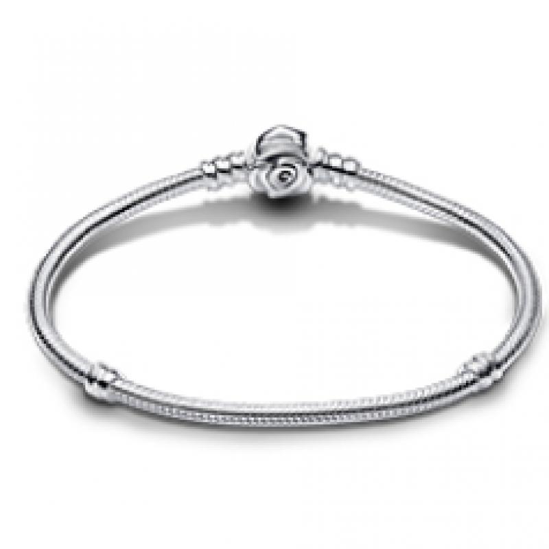 Pandora Moments Rose In Bloom Classic Snake chaIn Bracelet 593211c00