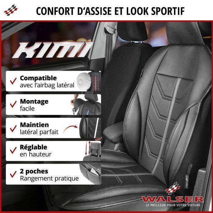 Housse de siège - walser - kimi - noir/gris - universel - compatible airbag latéral