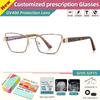 CLLOIO New Design Cat Eye Anti Blue Light Prescription Glasses for Women Fashion Myopia Optical Progressive Computer Eyeglasses