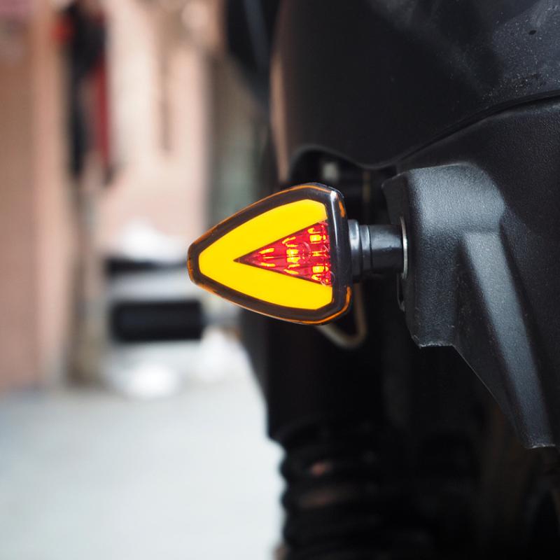 Motorcycle LED Turn Signal DC 12V Dustproof Anti-collision Mini Warning Light for Off-road Motorbike Riding Trips