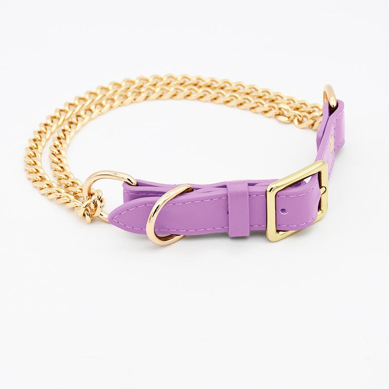 Комплект амортизирующего поводка и ошейника для собак из нержавеющей стали S