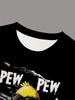 Men'S Short-Sleeve T-Shirt with a Gun And Chicken Design, Summer Top, Sailor Collar Streetwear.