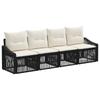 Garden Sofa Set 4 Pcs Black Poly Rattan