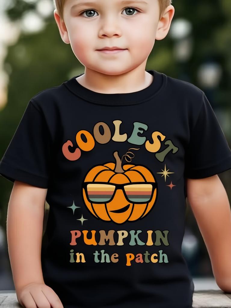 Halloween Baby Boys Girls Short Sleeve T-Shirt Cartoon Pumpkin Graphic T-Shirt Boys Clothes Halloween Party Children's Clothing