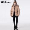 Jinyujie Women's Winter Mid-length Maillard Puffer Down Jacket
