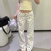 American Vintage Low Waist White Narrow Straight Polka Dot Jeans Slim Slim Wide Leg Pants
