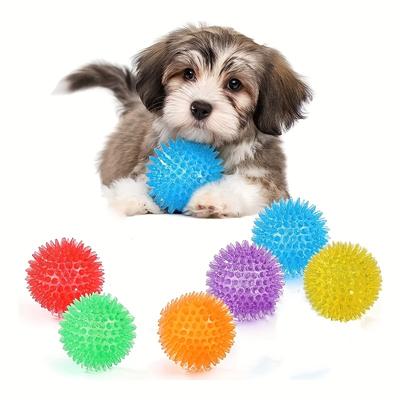 6 palline giocattolo resistenti per cani: Palline squittenti per la pulizia dei denti, il digrignamento e l'addestramento - Sicure per cani di piccola taglia e senza BPA, giocattoli per animali domestici