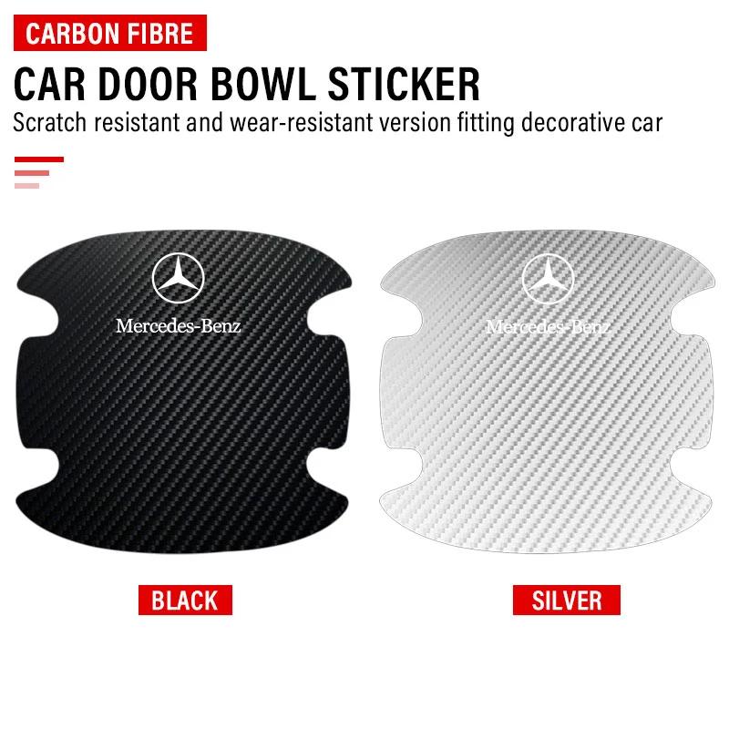 4Pcs Car Door bowl Sticker with Door Handle Bowl Scratch Protective Sticker For Mercedes-Benz W166 W212 W204 C E ML GL GLK Class