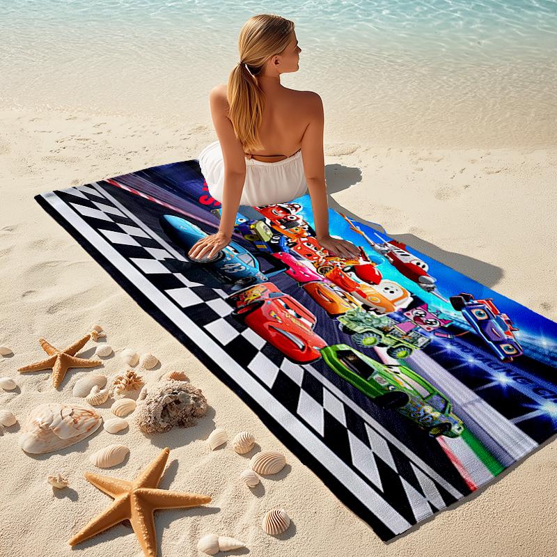Lightning McQueen Beach Towel Outdoor Camping Beach Towel for Vacation Swim Outdoor Pool Absorbent Bath Towel