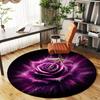1pc Rose Purple Round Chair mat Area Rug - Non-Slip, Floor Mat for Office, Bedroom, and Indoor Decor -1002201