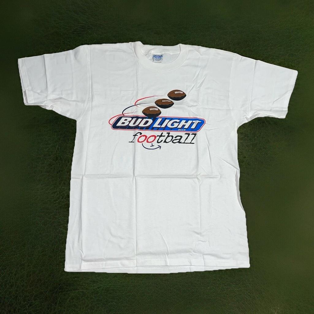 Vintage NOS Bud Light Football New Old Stock Graphic NFL T-Shirt Men’s Size XL