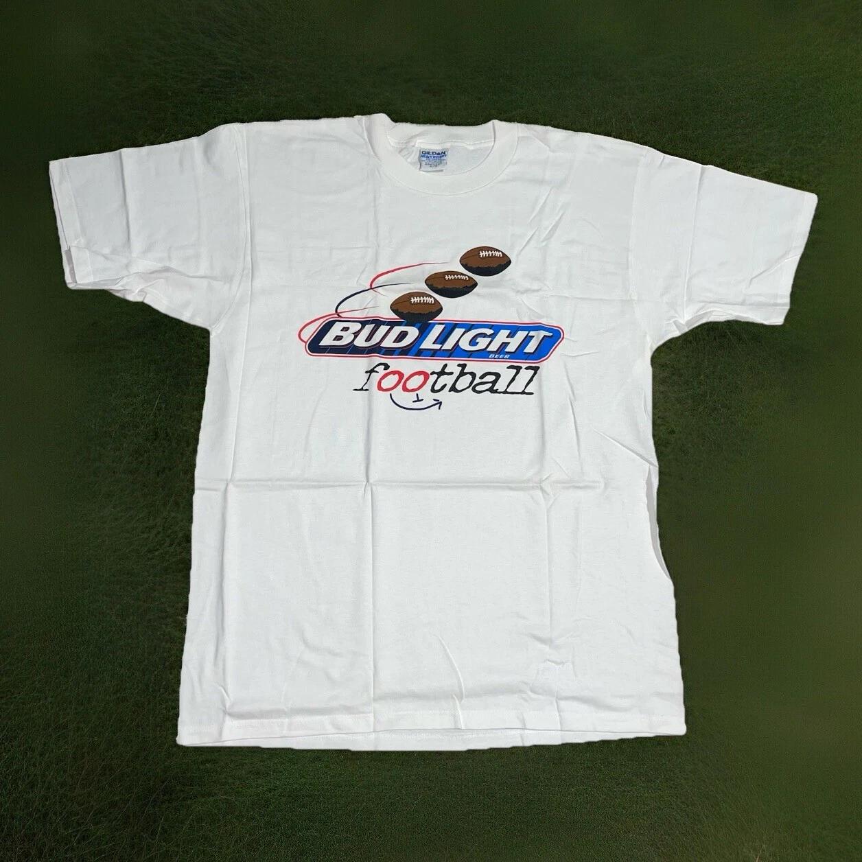 

Vintage NOS Bud Light Football New Old Stock Graphic NFL T-Shirt Men’s Size XL M