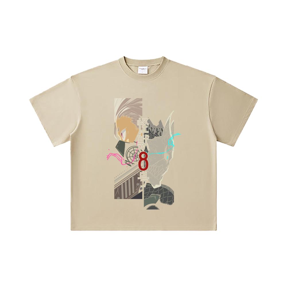 260 GSM Double Yarn 32 Count 100% Cotton Kaiju No 8 V17 Print Unisex Heavy Cotton T Shirt