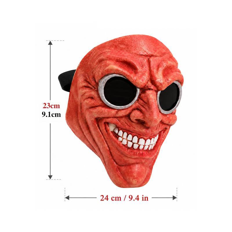 Latex-Clownmaske Halloween Cosplay Lustige Schwarze Augen Rotes Gesicht Requisite Für Partys