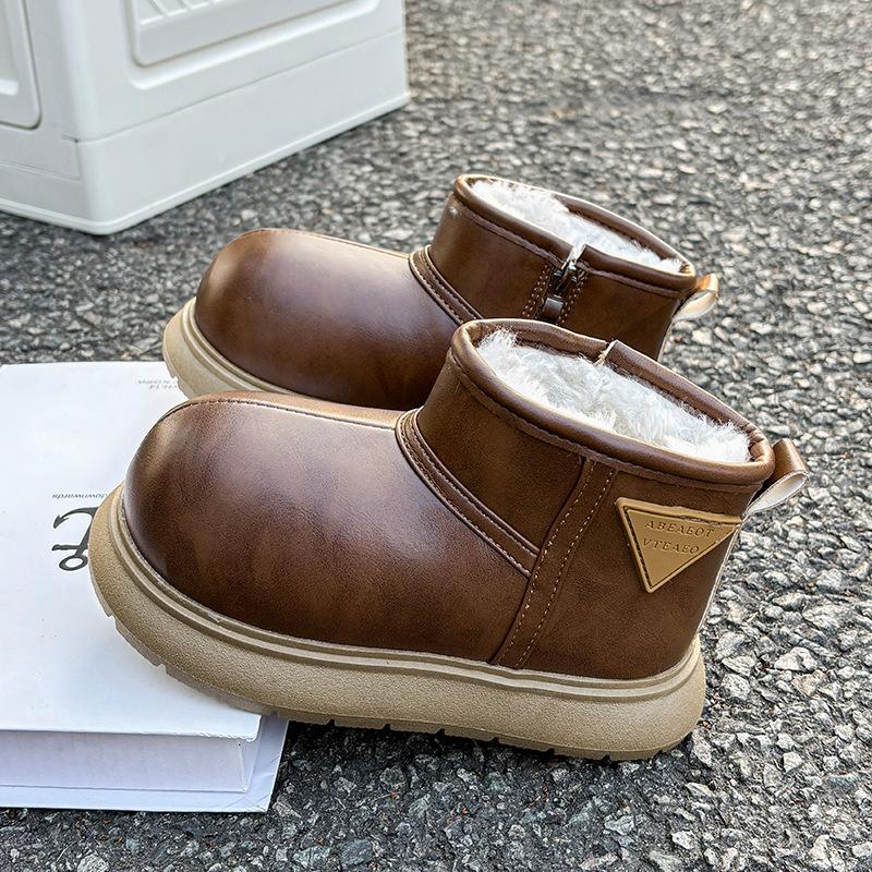 

Kids Fleece Lined Snow Boots Thickened Warm Short Boots Waterproof Winter Cotton Shoes size 26 верблюд