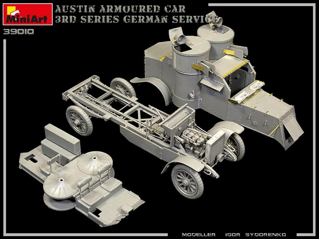 MiniArt Scale Austin Type 3 Armored Car Full Interior Plastic Model Kit MA39010 1/35 (German, Austrian, Hungarian, Finnish)