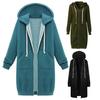 Chic Lady Solid Color Long Sleeve Casual Hooded Sweatshirt Coat Zipper Outwear