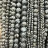 Natural Black Flash Stone Round Beads for DIY Handmade Bracelets and Jewelry