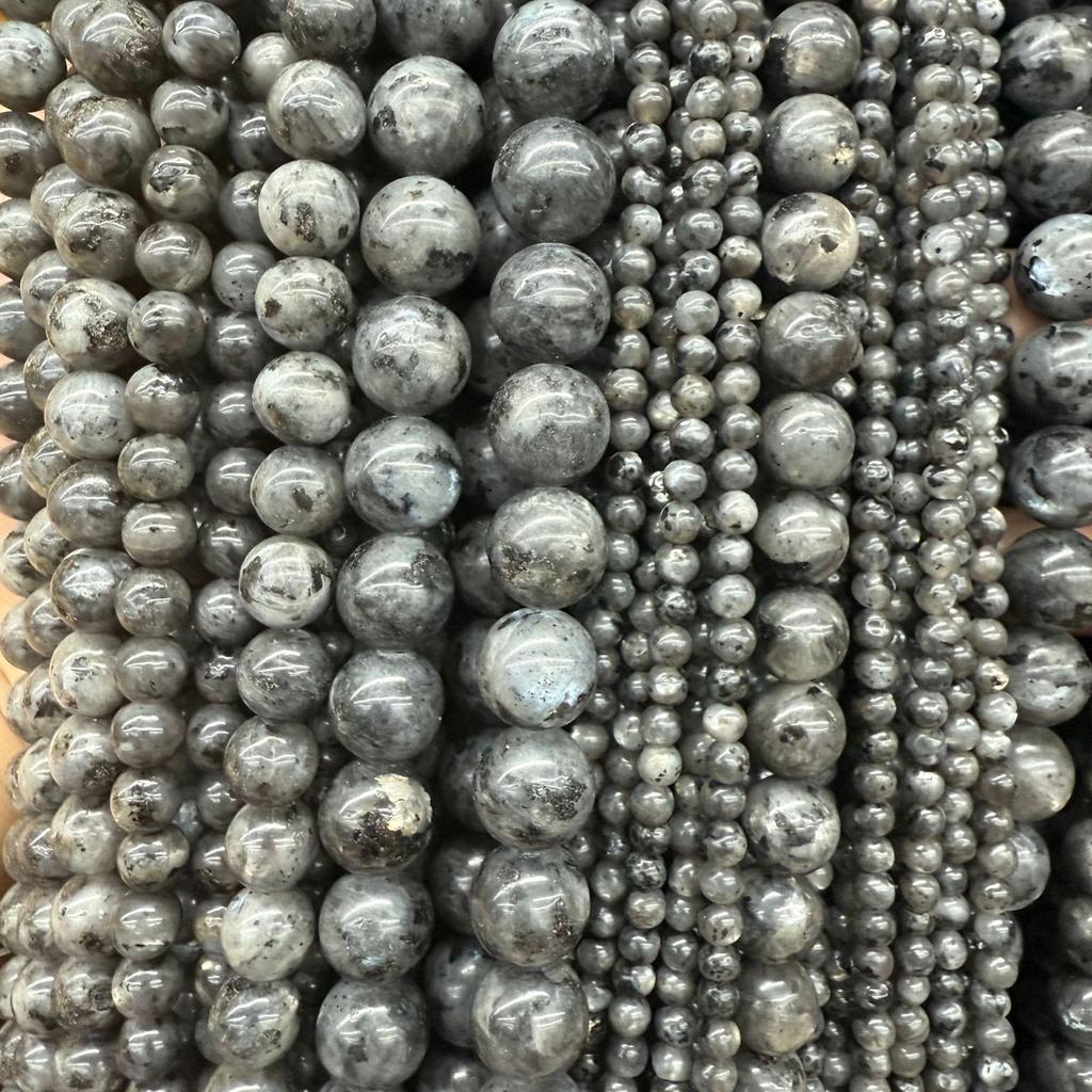 Natural Black Flash Stone Round Beads for DIY Handmade Bracelets and Jewelry