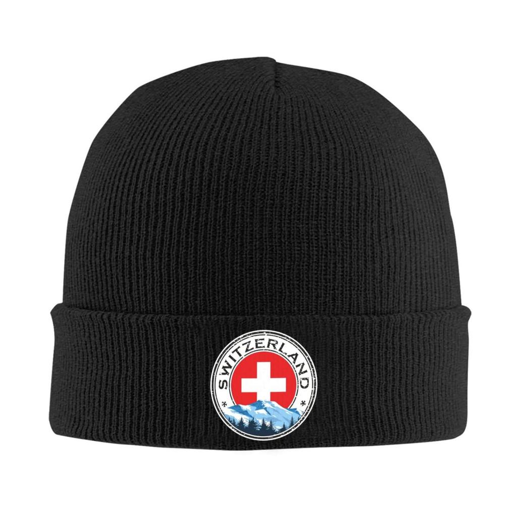 Znak Švýcarska Vlajka Teplá Pletená Čepice Zimní Pletená Čepice Čepice Beanie Hip Hop Čepice pro Unisex