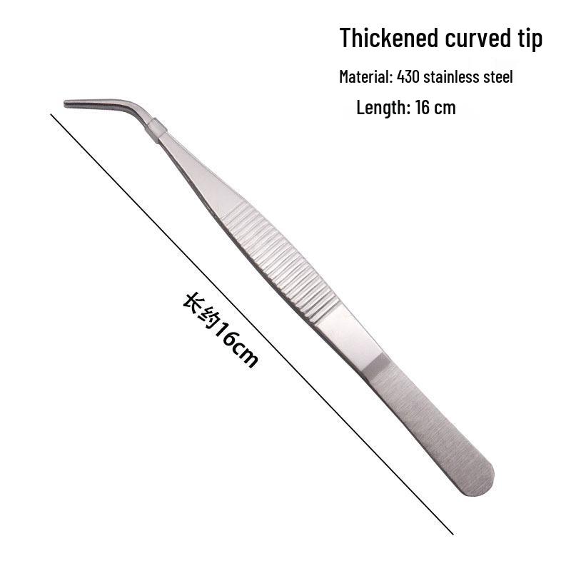 304 Stainless Steel Round Tip Tweezers with Teeth, Non-Slip, Ideal for Aquatic Plant Care and Gardening.