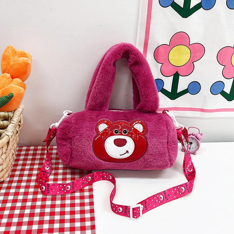 Sac à bandoulière en peluche de dessin animé mignon pour filles avec des designs adorables et un style polyvalent