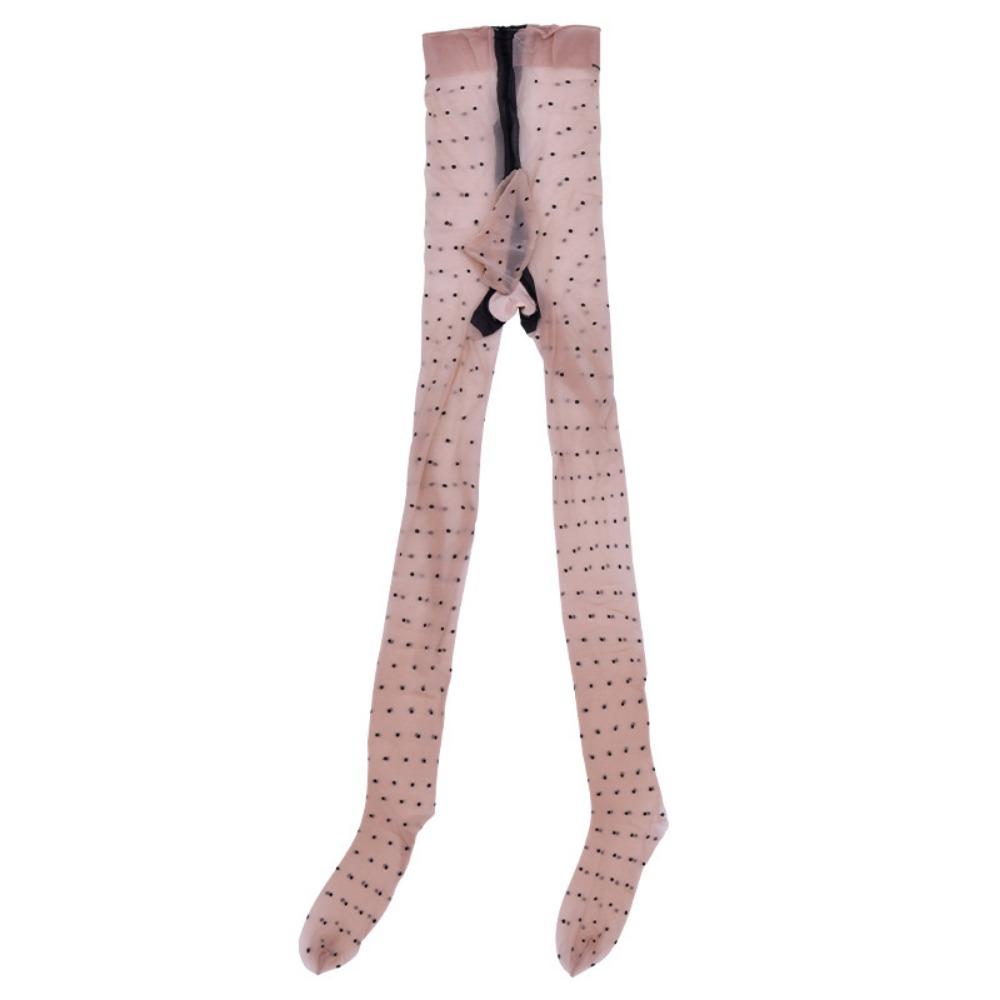 Qinghe Aurora Polka Dot Stockings Can Be Cut At Will, Sexy Oily and Shiny, Ultra-thin Men's Jj Set, High-density Silky Pantyhose.