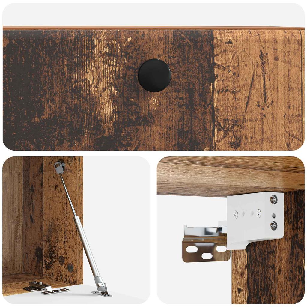 Wall Mounted TV Cabinet 59.5 x 41 x 30 cm Reclaimed Wood Look