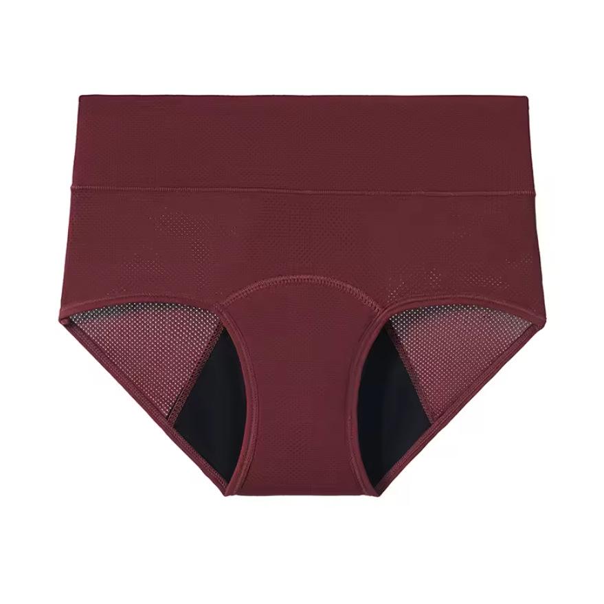 Leak-Proof High-Waisted Breathable Menstrual Underwear, Multi-color, Women's Period Panties 9033