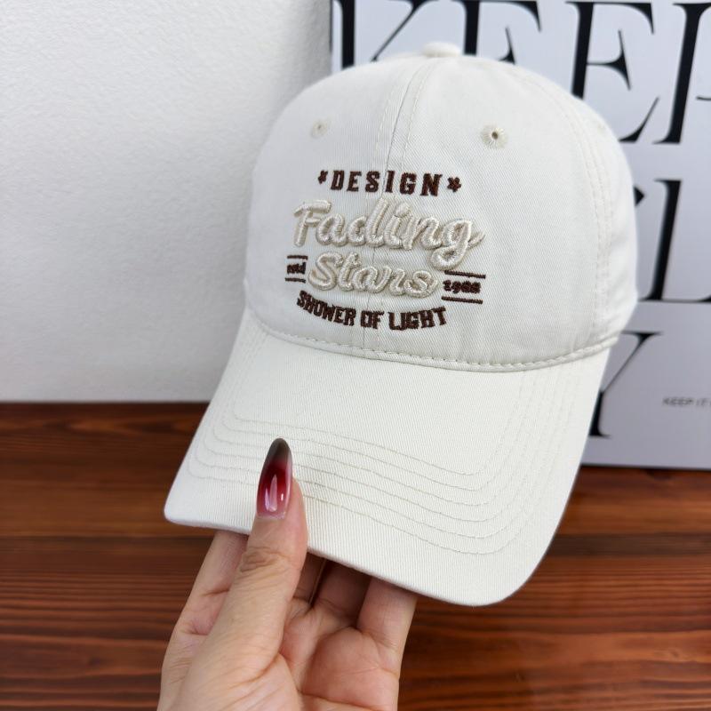 American college style letter embroidery soft top baseball cap women's new spring and summer versatile sunshade cap