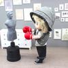 1/12 Dollhouse Mini Figure Punching Bag Model With Boxing Gloves Dollhouse Gym Scene Decoration Dolls House Accessories