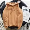 Hooded and flannel thick lamb wool hoodie for students' autumn and winter warm jacket hair replacement