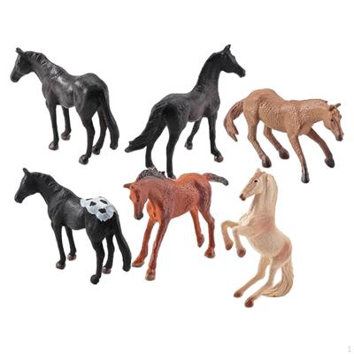 6 Pieces Horse Figure Models, Miniature Collection Party Favors Farm Animals Figures for