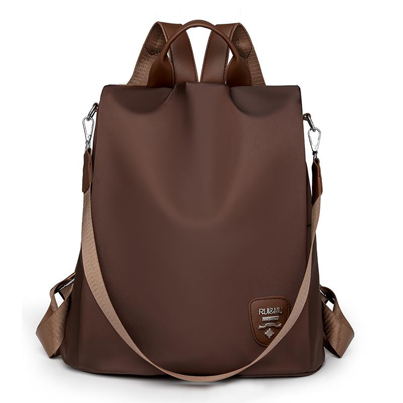 

Рюкзак с защитой от кражи, женский рюкзак из нейлоновой ткани, легкая сумка через плечо большой емкости кофейный